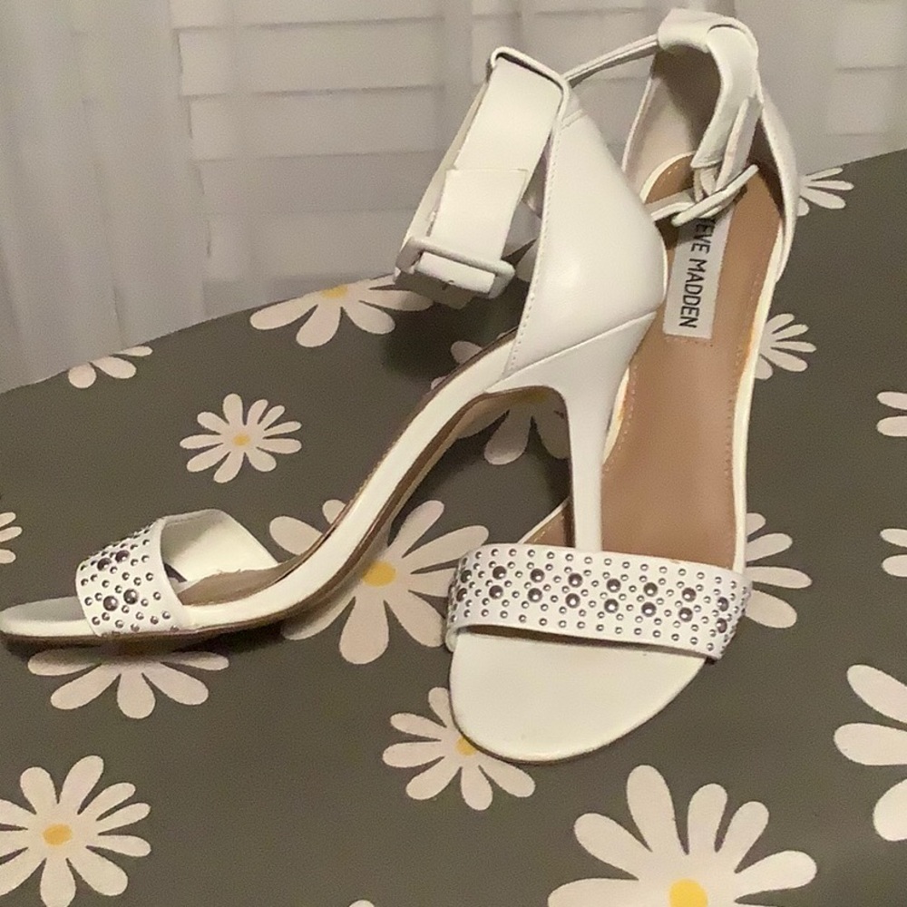 Steve Madden White Heeled Sandals